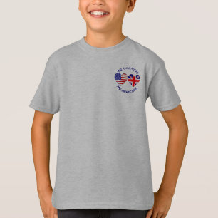 Britische USA-Herz-Flaggen-Land-Erbe T-Shirt