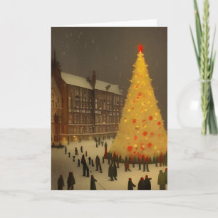 Britische Viktorianische Weihnachten mit Goldbaum