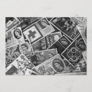 Britische Vintage-Briefmarken Einladung