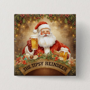 Britische Weihnachtsfeier Santa in der Kneipe Button