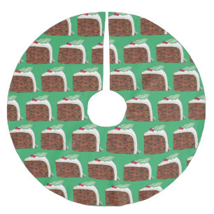 Britische Weihnachtskuchen Feiertage Essen Polyester Weihnachtsbaumdecke