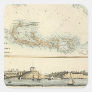 Britische Westindische Possessions Quadratischer Aufkleber