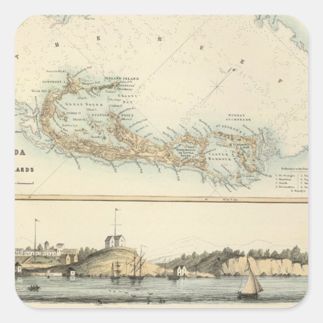 Britische Westindische Possessions Quadratischer Aufkleber (Vorderseite)