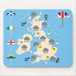 BRITISCHE Wettervorhersage-Karte Mousepad