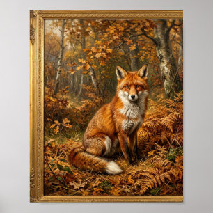 Britische Wildtiere Rotfuchs Herbstwälder I Poster
