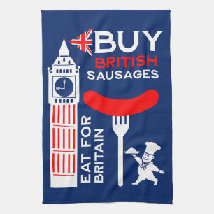 Britische Wurst und Mashküche Geschirrtuch