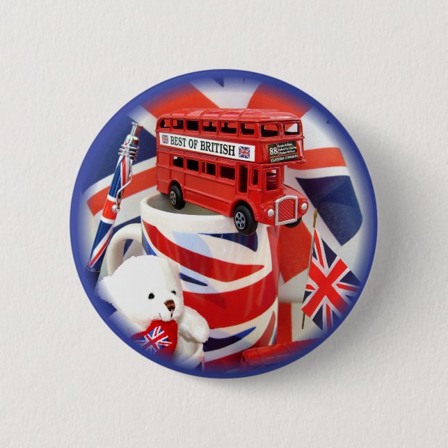 Britischer Andenken ~ Knopf Button (Vorderseite)