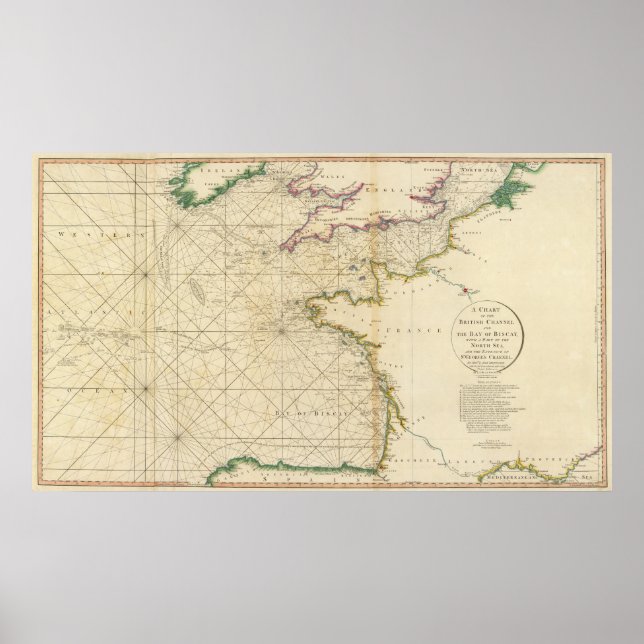 Britischer Ärmelkanal, Golf von Biskaya Poster (Vorne)