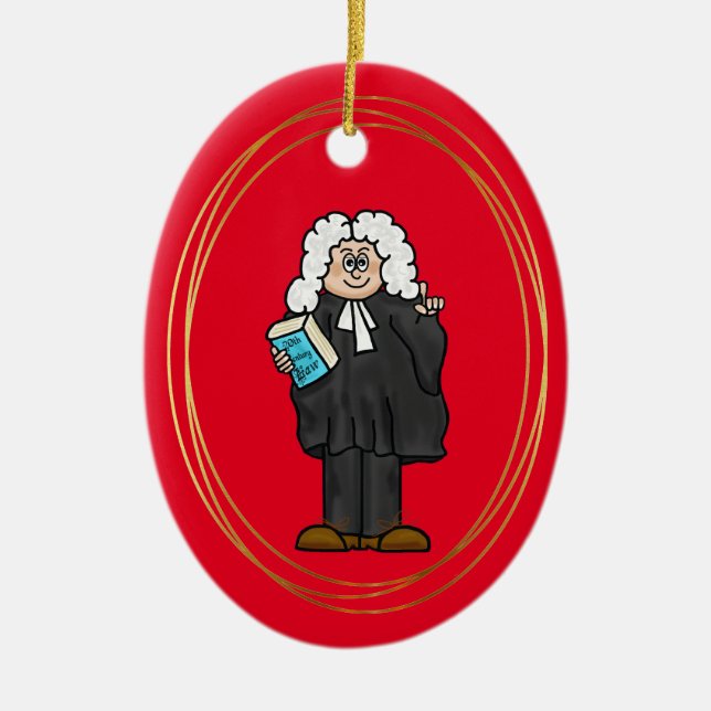 Britischer Barrister mit Wig Weihnachtsschmuck (Vorne)