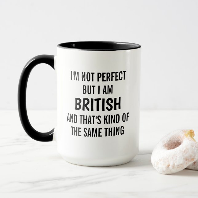 Britischer Becher, Britisches Geschenk, England Ge Tasse (Mit Donut)