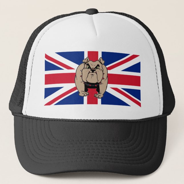 Britischer Bulldogge Großbritannien-Hut Truckerkappe (Vorderseite)