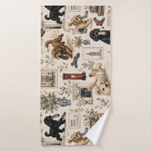 Britischer Cottagecore Cockapoo Badhandtuch Set