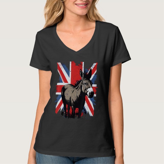 Britischer Donkey für Großbritannien Donkey T-Shirt (Vorderseite)