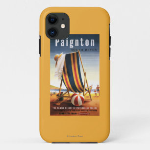 Britischer Eisenbahn-Strand-Stuhl und Ball-Plakat Case-Mate iPhone Hülle