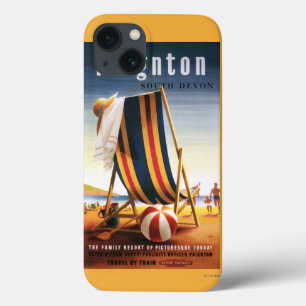 Britischer Eisenbahn-Strand-Stuhl und Ball-Plakat Case-Mate iPhone Hülle