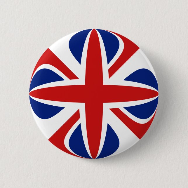 BRITISCHER Fisheye Flaggen-Knopf Button (Vorderseite)
