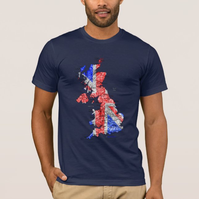 BRITISCHER Flagcolor Karten-T - Shirt (Vorderseite)