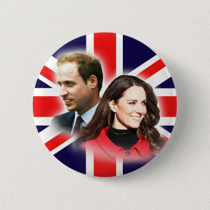 Britischer Flaggen-Knopf Williams u. Kate Button