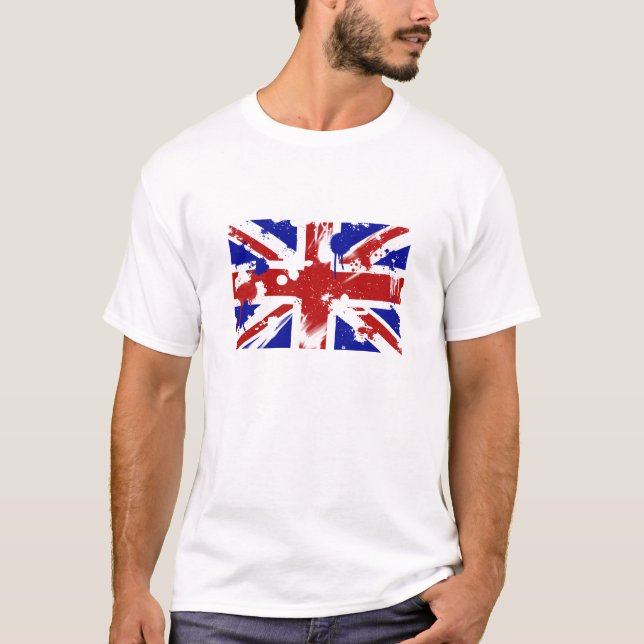 Britischer Flaggen-Spritzer T-Shirt (Vorderseite)
