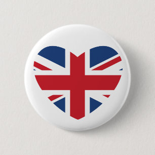 Britischer Herz-Knopf - Gewerkschafts-Jack-Flagge Button