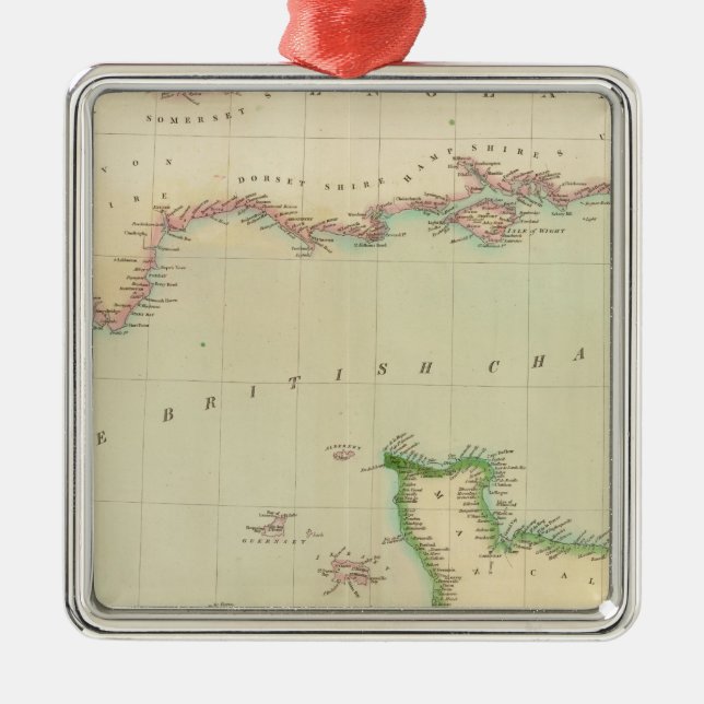 Britischer Kanal Silbernes Ornament (Vorne)