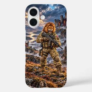 Britischer Löwe Tactical Warrior iPhone 16 Kaum Da Hülle