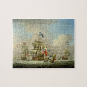 Britischer Mann-von-Krieg und ein Sloop, c.1720-30 Puzzle