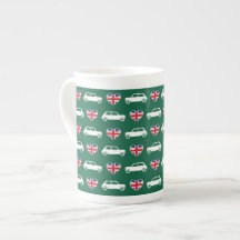 Britischer Mini Cooper Hearts - Green Bone China B