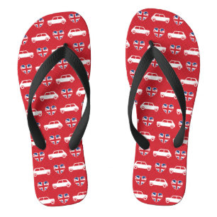 Britischer Mini Cooper Herzen - Rot Flip Flops