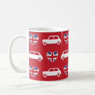 Britischer Mini Cooper Herzen - Rote Kaffeetasse