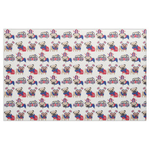Britischer Mops Fabric Stoff