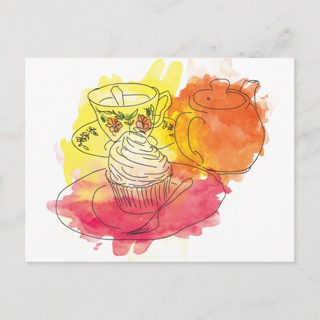 Britischer Nachmittagstee Postkarte (Vorderseite)