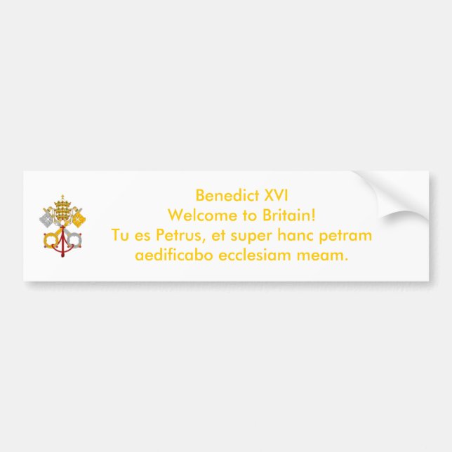BRITISCHER päpstlicher Besuch 2010 Autoaufkleber (Vorne)