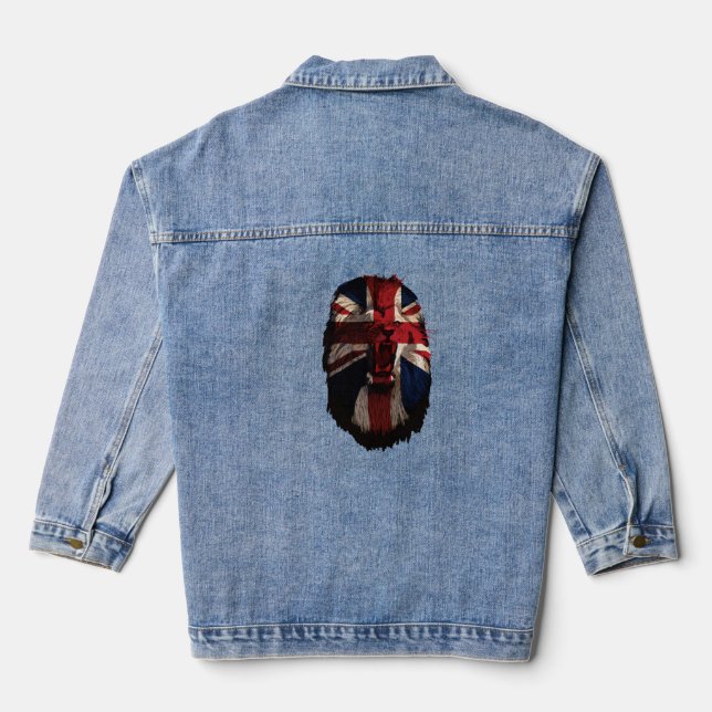 Britischer patriotischer Löwe Jeansjacke (Rückseite)