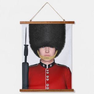 Britischer Royal Guard Soldat London Kunst Wandteppich Mit Holzrahmen