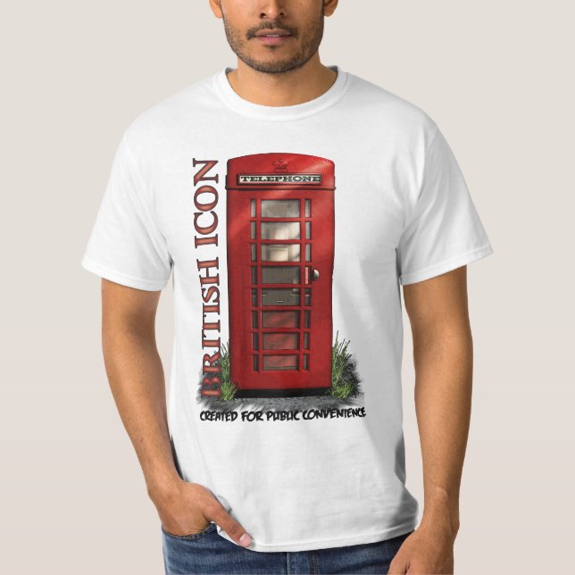 Britischer Telefonzelle-lustiger T - Shirt (Vorderseite)