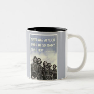 Britischer Zweiter-Weltkrieg-Churchill-Zitat Zweifarbige Tasse