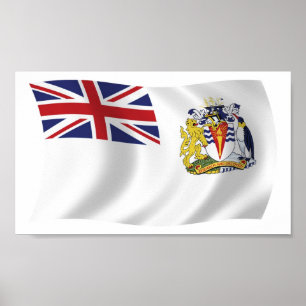 Britisches Antarktis-Flagge Poster Druck