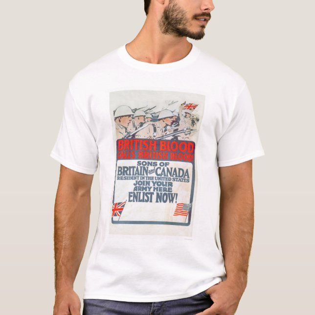 Britisches Blut nennt britisches Blut! (US02107) T-Shirt (Vorderseite)