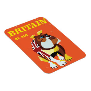 Britisches Bulldog-Vintages Reiseplakat Magnet