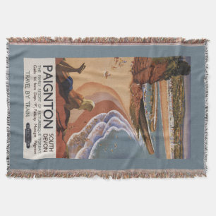 Britisches Eisenbahn-Mädchen, das über einer Decke