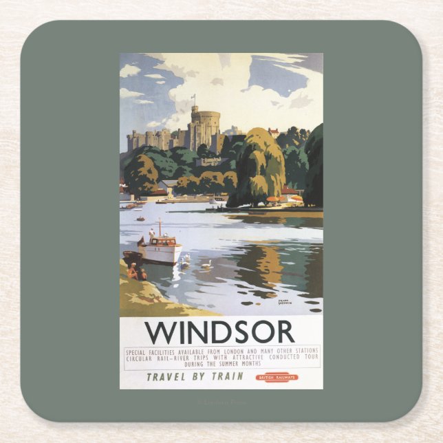 Britisches Eisenbahnen Windsor Rechteckiger Pappuntersetzer (Vorderseite)