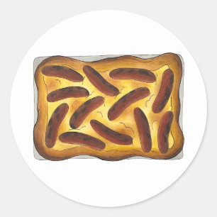 Britisches englisches Lebensmitteltoad in den Hole Runder Aufkleber