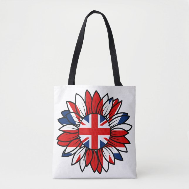 Britisches Flagge-Sonnenblumen-Design Damen (Vorderseite)