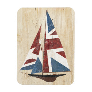 Britisches Flaggen-Segelboot Magnet