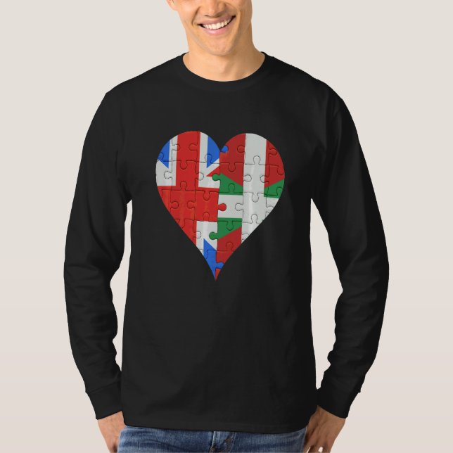Britisches Flaggenherz T-Shirt (Vorderseite)