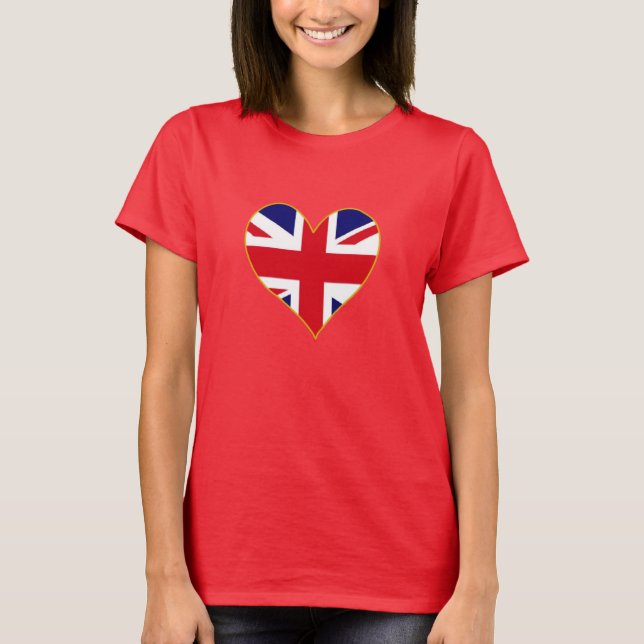 BRITISCHES Flaggenherz T-Shirt (Vorderseite)