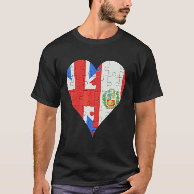 Britisches Flaggenherz T-Shirt (Vorderseite)