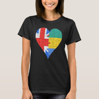 Britisches Gabunisches Flaggenherz T-Shirt