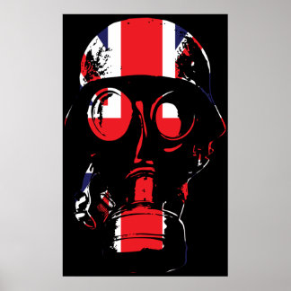 Britisches Gasmaske-Poster Poster